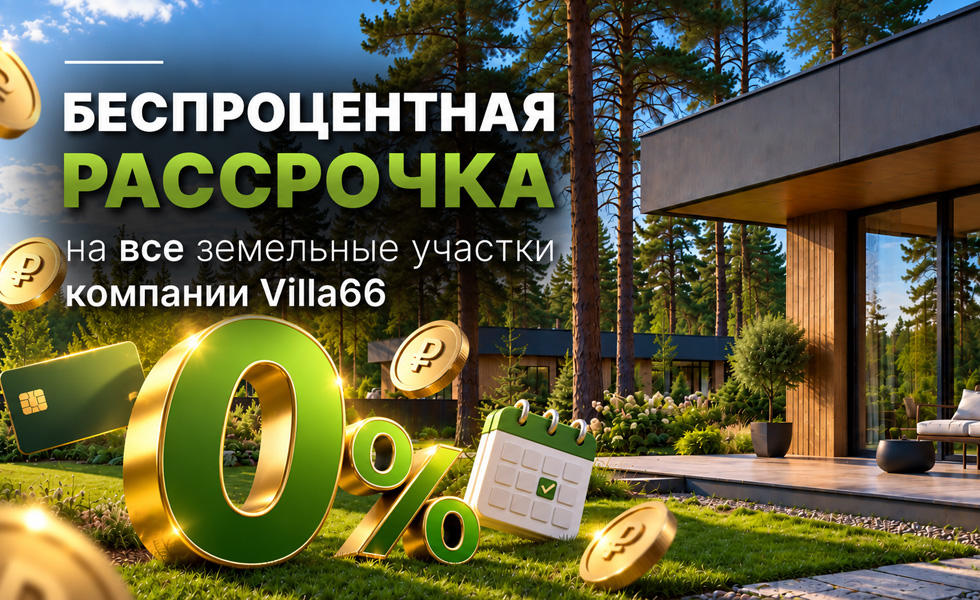 Беспроцентная рассрочка на земельные участки от компании Villa66 №1