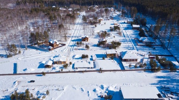 Поселок "Заповедник" с высоты птичьего полета - март 2018 - вид №1