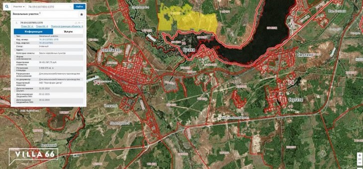Участок № 1 в поселке , площадь 36560.75 соток